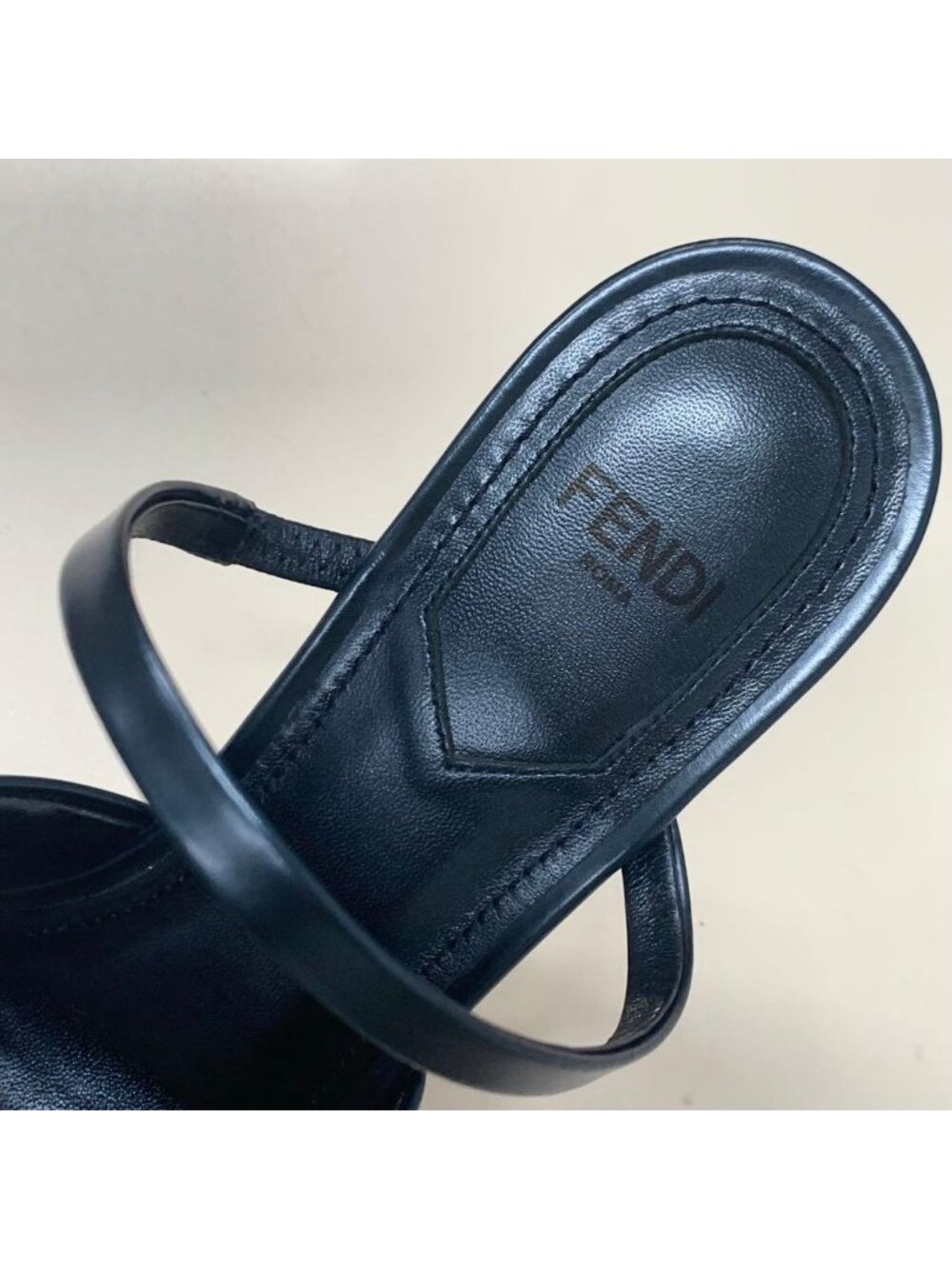 Fendi First Leather Metal Heel Strap Sandals - Picture 8 of 10